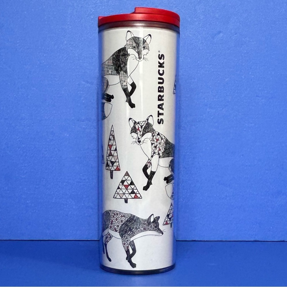 Starbucks 2017 Winter / Holiday Geometric Snow Fox 16oz. Travel Mug